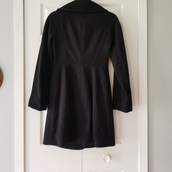 🧥CLUB MONACO BLACK WOOL DRESS COAT - Picture 2 of 13